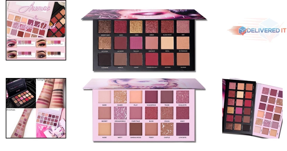 Eyeshadow Palette Set 2 Piece Matte Shimmer Glitter All Highly Pigmented - Image 2 of 4