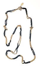 Vintage Medici Gold and Black Tone Black 58” Chain Necklace