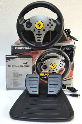 Ferrari Thrustmaster Challenge Racing Wheel Foot Pedal Set PS2 PlayStation 1 