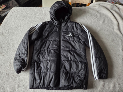 Schwarze gefütterte gefütterte Adidas Climawarm durchgehender Reißverschluss mit Kapuze für Jungen - Alter 11-12 Jahre