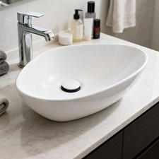 Bathroom Vanity Ceramic Wash Basin Cloakroom Sink Counter Top 59*39*13.5cm White