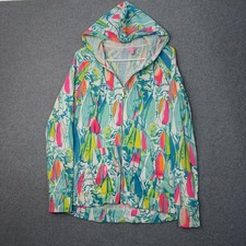 Lilly Pulitzer Hoodie Womens Medium Blue Pink...