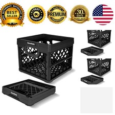 Collapsible Milk Crate Storage 25L 50 lb Obsidian 1 Pack
