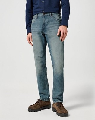 Wrangler Greensboro Straight Jeans Herren Blau Klassisch Denim Hose