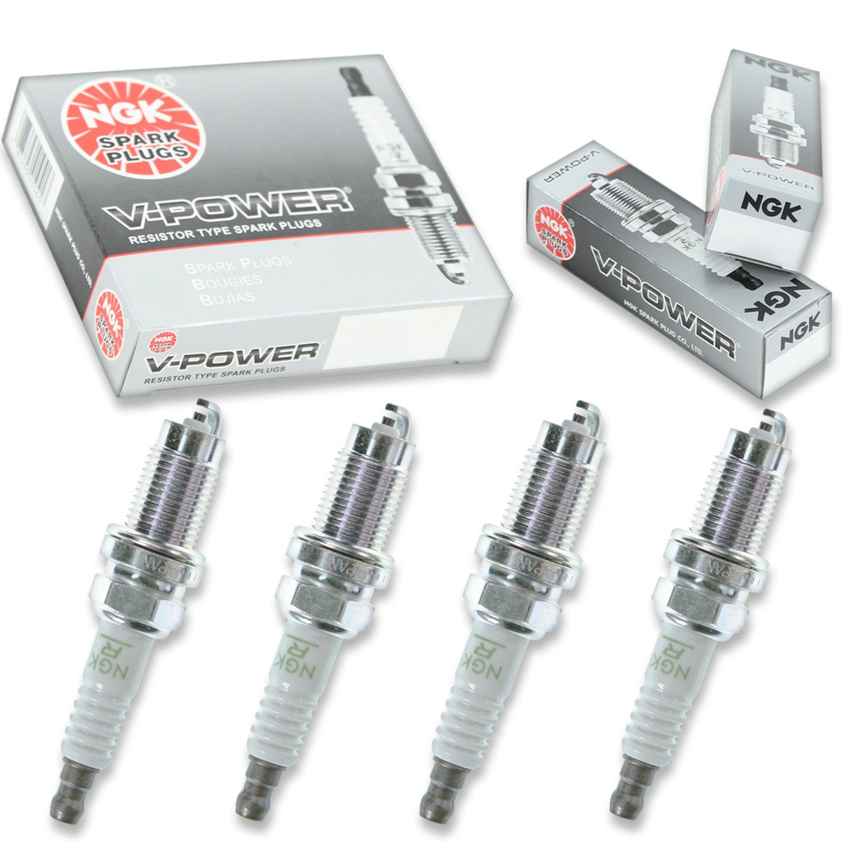 4 pc NGK 4435 ZFR5E-11 V-Power Spark Plugs for RC11ZYC4 KJ16CR11 K16GPR-U11 jl