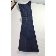 Vintage 70's LEE bell bottom men's pants Flare Disco blue cotton pants- READ