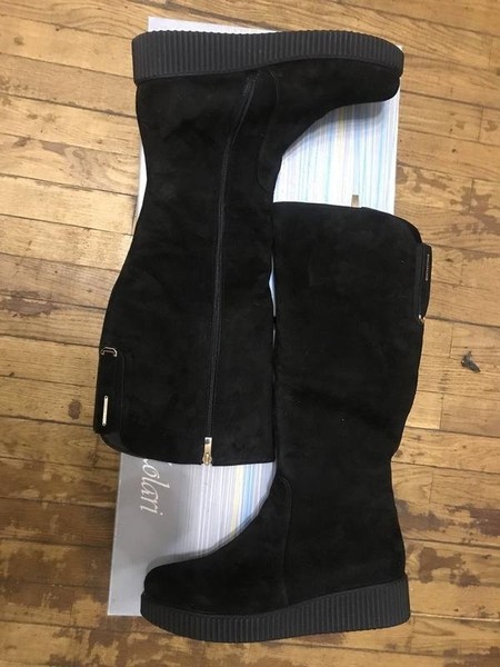 Women Peter Kaiser Boots Black Suede 40 #CA79