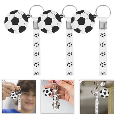 10 Pcs Football Silicone Keychain Keychains Cool for Boys Pendant