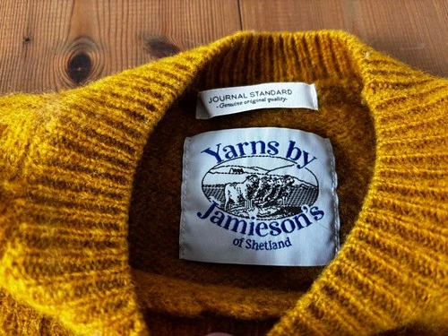 JOURNAL STANDARD x Jamieson's 100% Shetland Wool Sweater Mustard Yellow L image 3