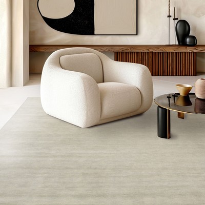 Hand Loomed Contemporary LoomBloom Multi Sizes Gray Solid Wool Area Rug