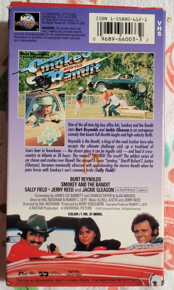 1996 MCA Universal VHS: (1977) Smokey and the Bandit (Burt Reynolds) - Image 3 of 4