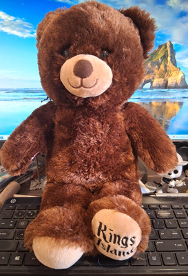 BUILD-A-BEAR KINGS ISLAND BROWN 16'' TALL PLUSH TEDDYBEAR, POLYESTER