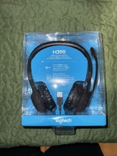 Logitech H390 USB Headset Noise-Canceling Microphone, InLine Controls, Black New