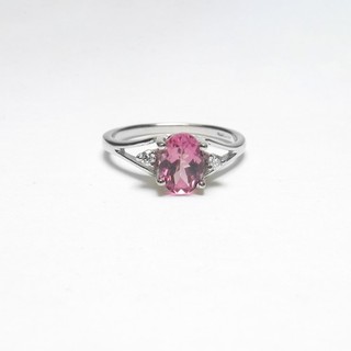 Anillo de diamantes y granate rodolita natural de 1 00 quilates de oro blanco de 14 quilates CARLA Estate