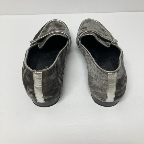 Donald Pliner Gray Velvet Loafers-8 - Bild 5 von 8