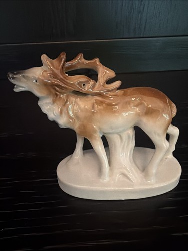 Vintage Glass Porcelain Moose Elk Deer Figure Marked Japan