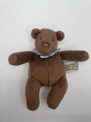 Vintage Manhattan Toy Company Teddy Bear 6  Bean Bag Plush Plaid Bandana HTF