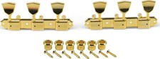 Kluson 3 On A Plate Supreme Series Tuning Machines Gold With Metal Keystone B...
