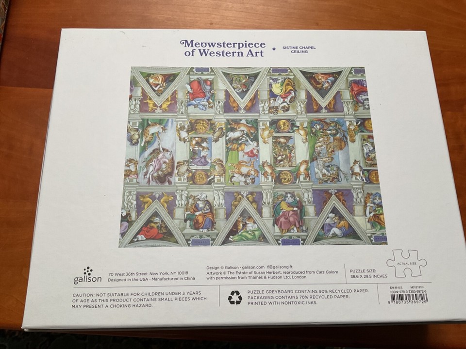Puzzle Galison - Naissance De Vénus, Série Meowsterpiece Of Western Art 1000 Pcs