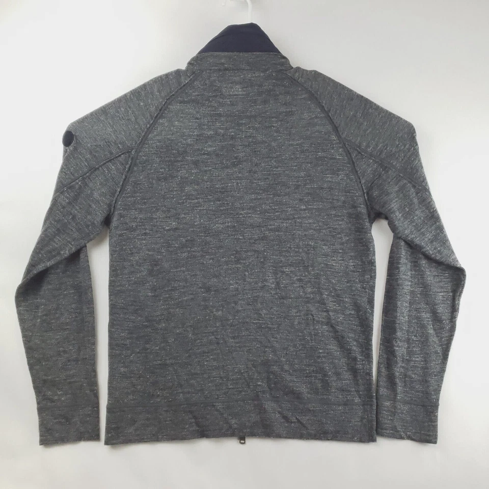 NUEVO Suéter Buffalo David Bitton Azul Gris Para Hombres L Gris Lino Lana Capucha Oculta Foto 2 de 4