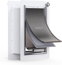 Baboni 3-Flap Pet Door Wall Steel Frame Telescoping Tunnel Aluminum Lock Medium