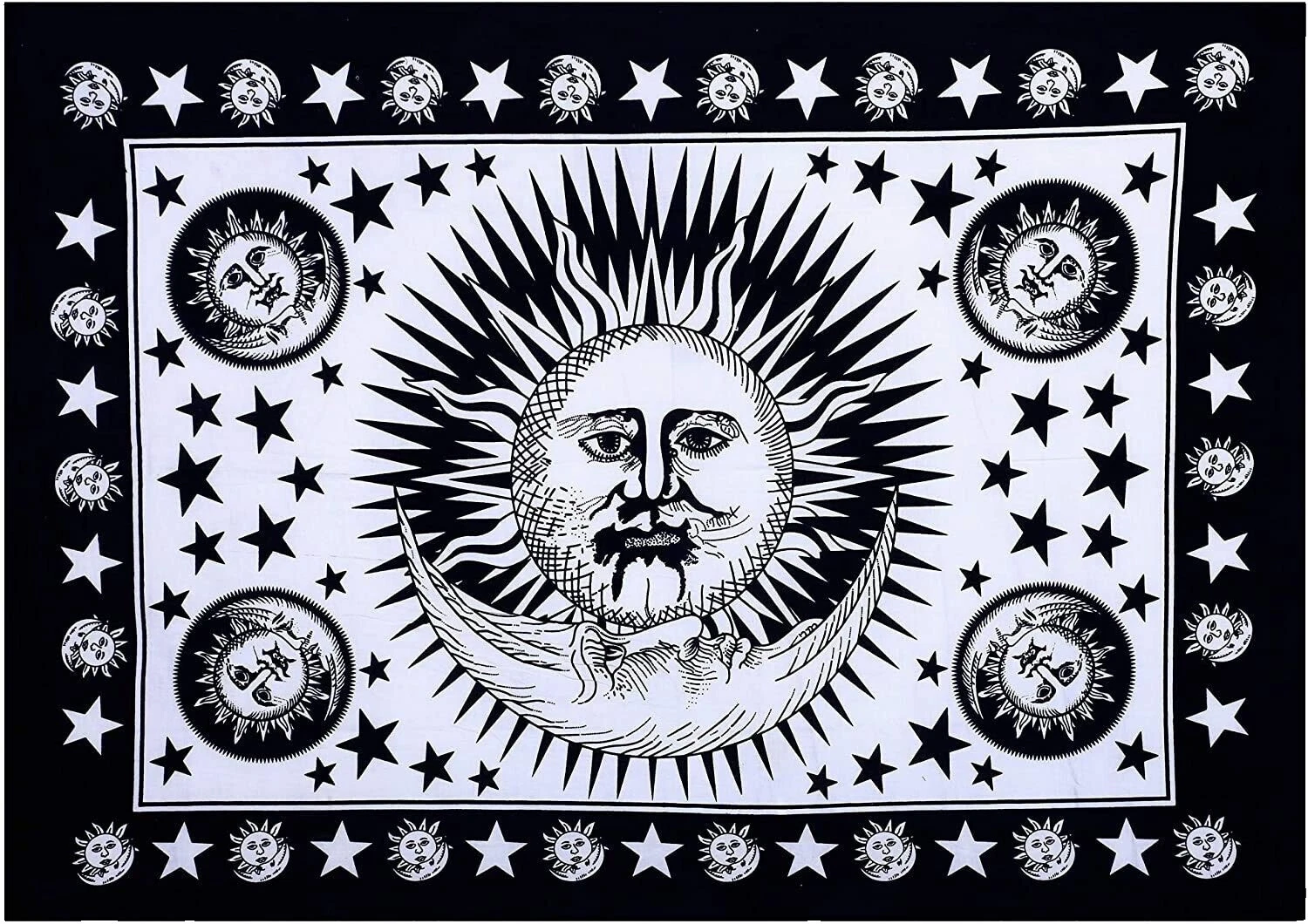 Tie Dye Lua e Estrelas Tapeçaria Tapeçaria