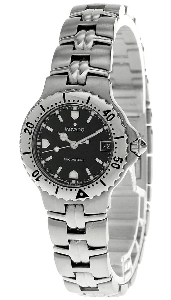 MOVADO Quartz Stainless Steel Black Dial Date Women's Watch 91-E1-831