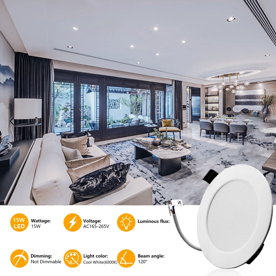 LED Panel Einbaustrahler Deckenleuchte Einbauleuchte Flach Einbau Spot 230V Rund - Bild 2 von 4