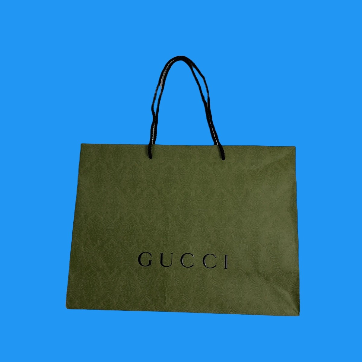Authentic Gucci Large Embossed Shopping Gift Paper Bag Measures 14
