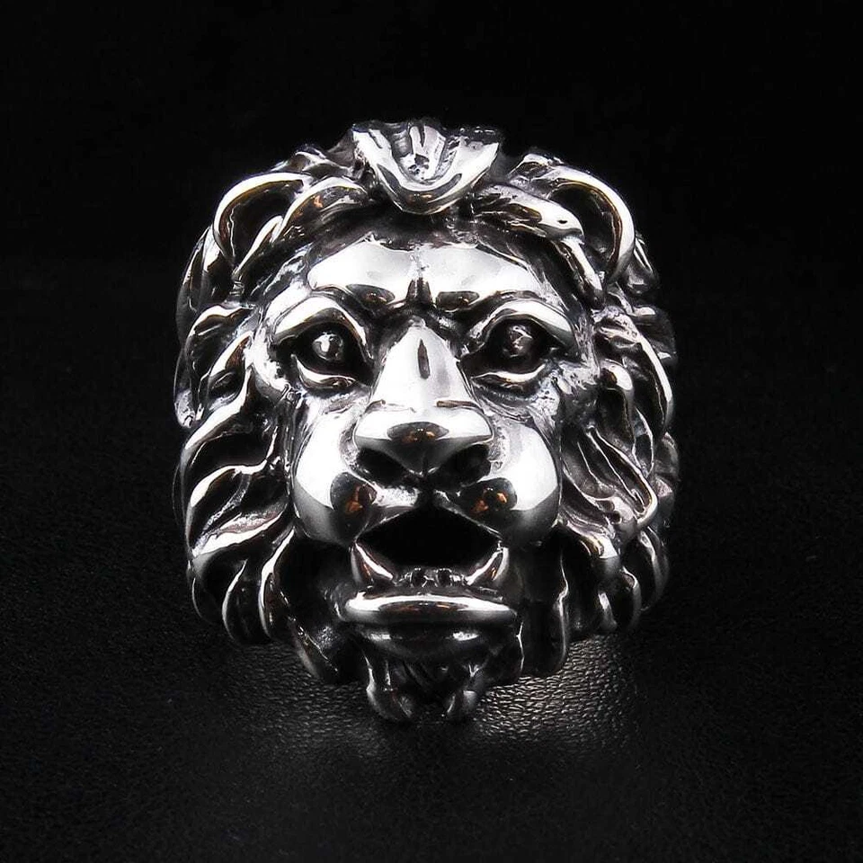 Anello leone da uomo in argento sterling - Immagine 2 di 4