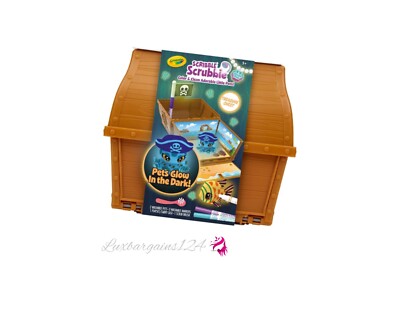 CRAYOLA Scribble Scrubbie - Glow In The Dark Haustiere - Schatztruhe Spielset - Neu
