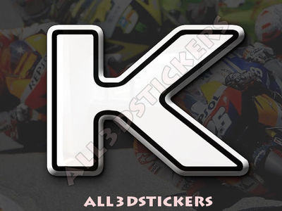 3D Stickers Resin Domed LETTER K - Color White - 25 mm(1 inch) Adhesive ...