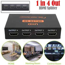HDMI BOX 1*4 HDMI Splitter 1 In 4 Out 4K 3D 4 Way HDMI Signal Distributor UK