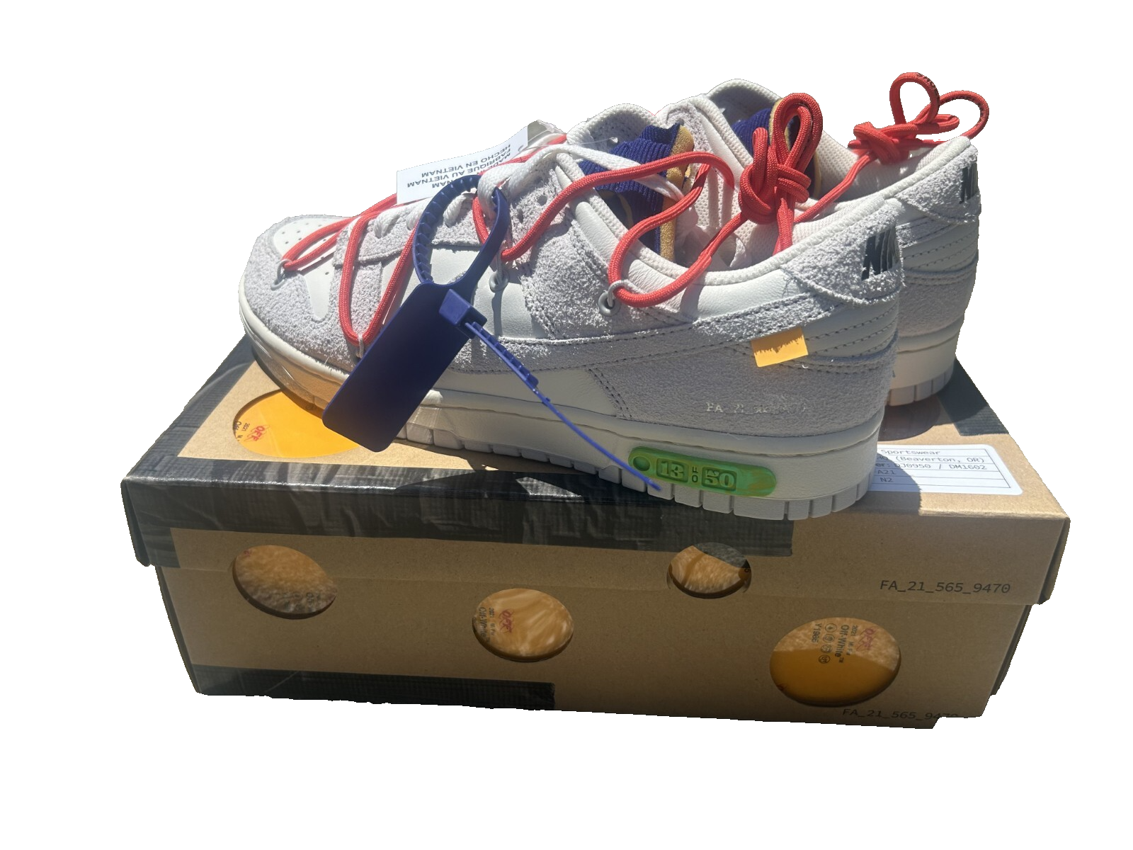 OFF WHITE X NIKE Nike Off White x Dunk Low Lotto 13 di 50 2021 Taglia 9 DJ0950 110