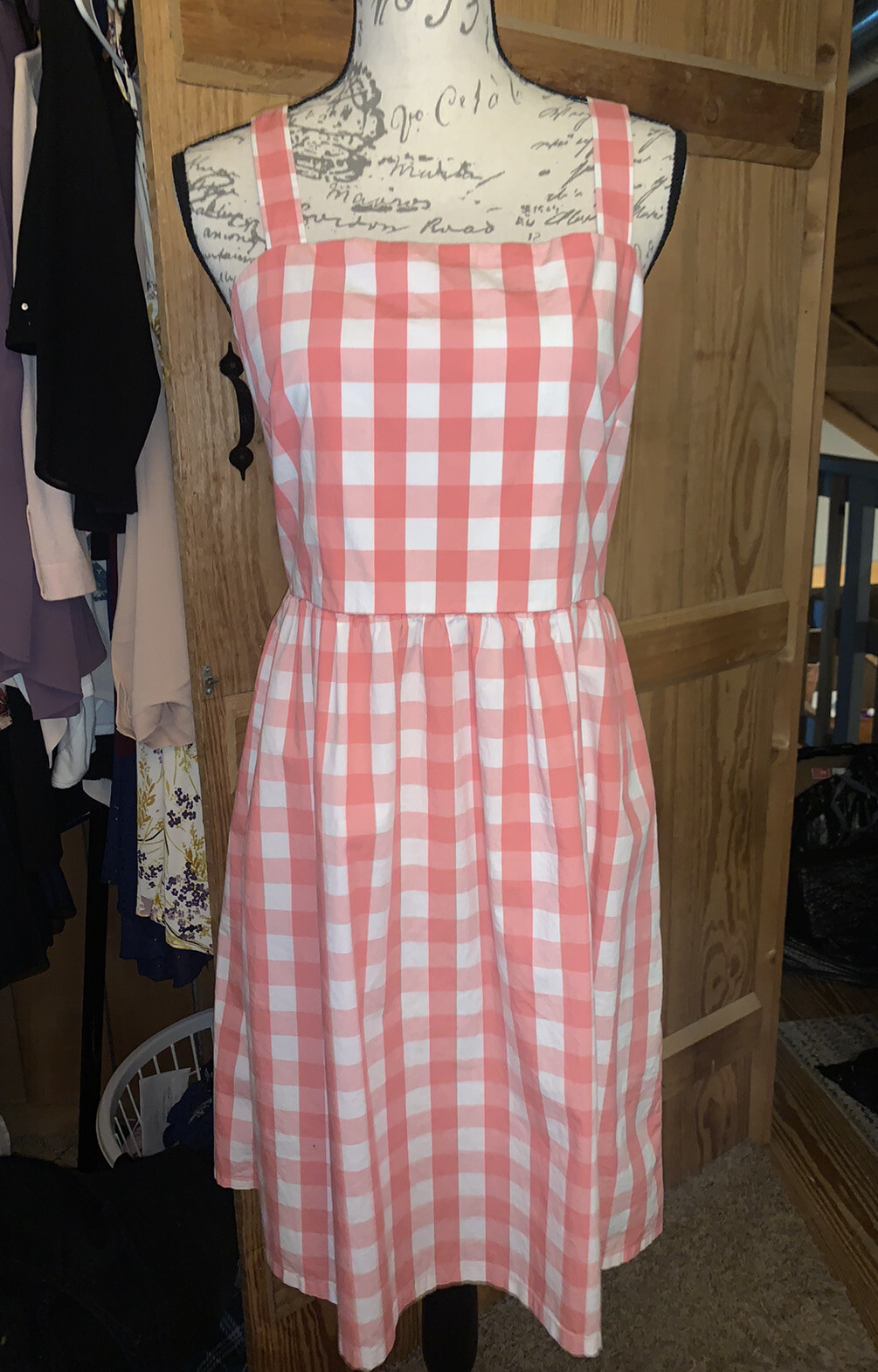 J Crew Pink Gingham Gem