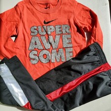 Nike Boys Size 4 Track Pants  Size 5 Long Sleeve Tops Red Black Winter NEW