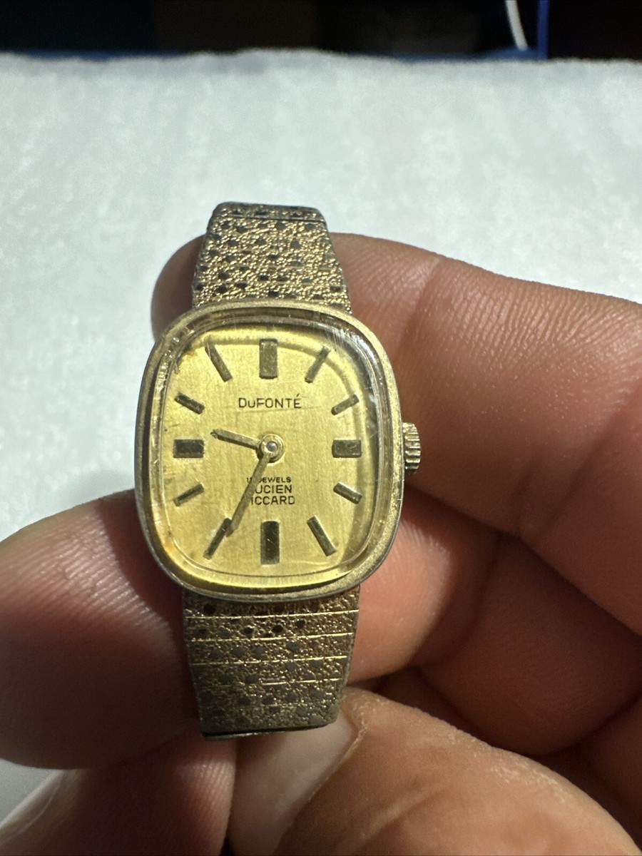 Vintage Lucien Piccard Dufonte Watch Women 18mm Gold Tone  display picture 2