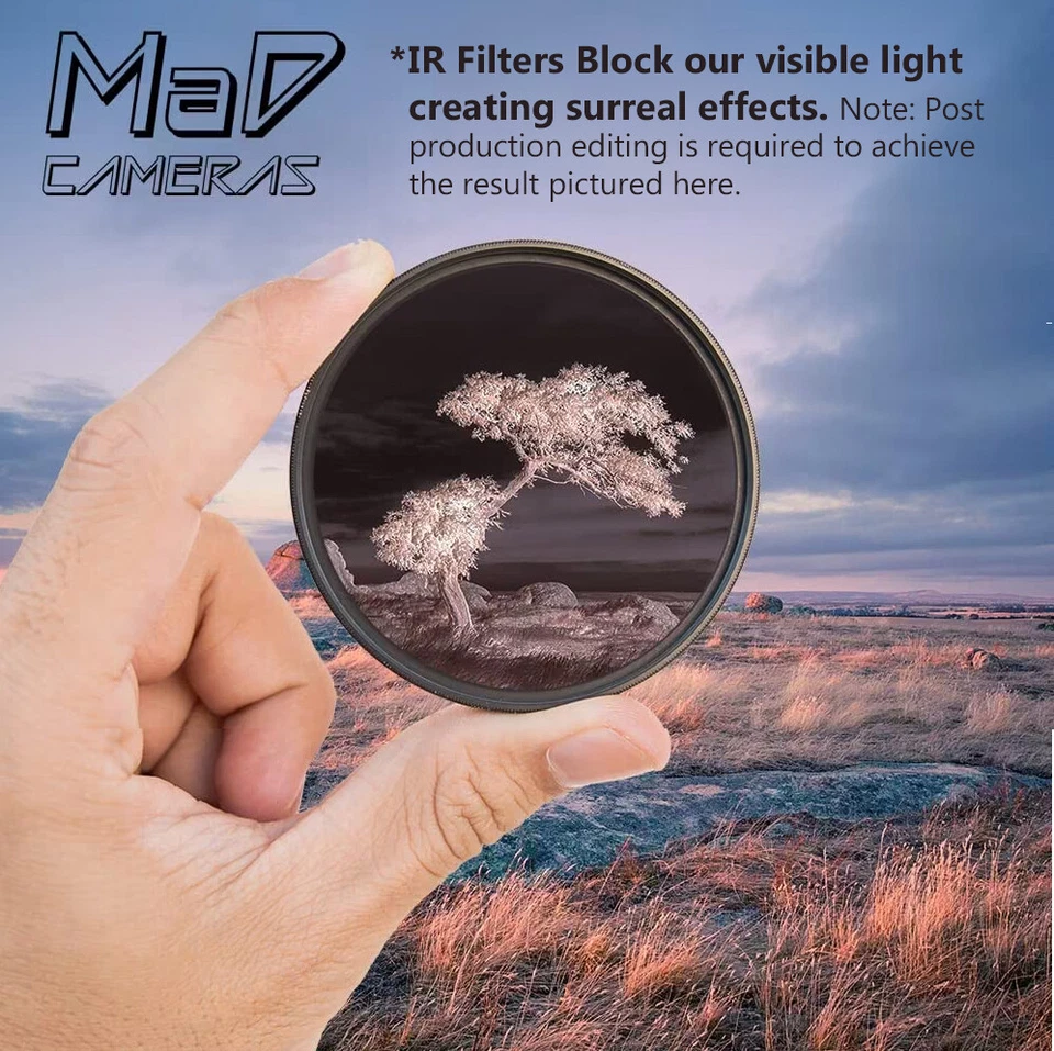Infrared IR Camera Filter R72 720nm R85 850nm R95 950nm 49 52 58 62 67 72 77 mm - Image 2 of 4