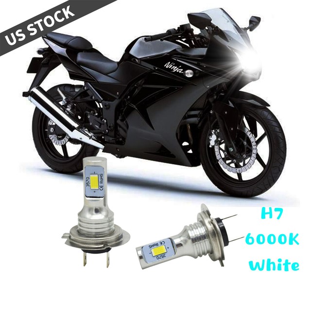 6000K H7 LED Motorcycle Headlight Bulb for Kawasaki Ninja 250 300 650