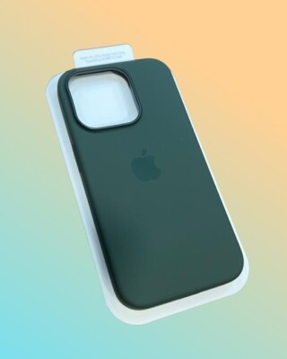 Original Magsafe Silikon Case Hülle Official Apple iPhone 15 Pro Max Cypress Gre