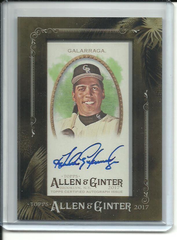 ANDRES GALARRAGA Autograph 2017 Allen & Ginter mini Auto Rockies eBay