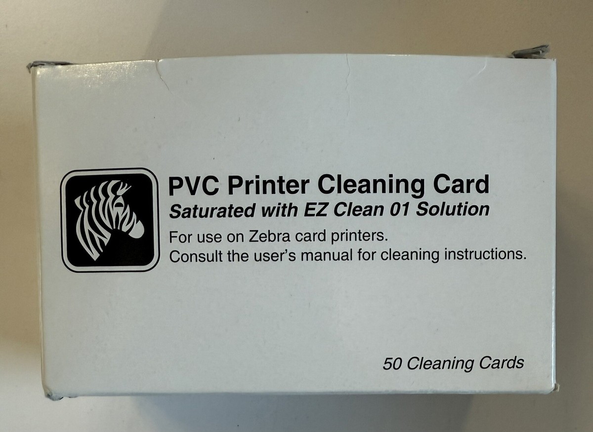 Set of 49 x Zebra PVC Printer Cleaning Card Saturated with EZ Part