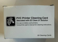 Set of 49 x Zebra PVC Printer Cleaning Card Saturated with EZ Part 800104-001
