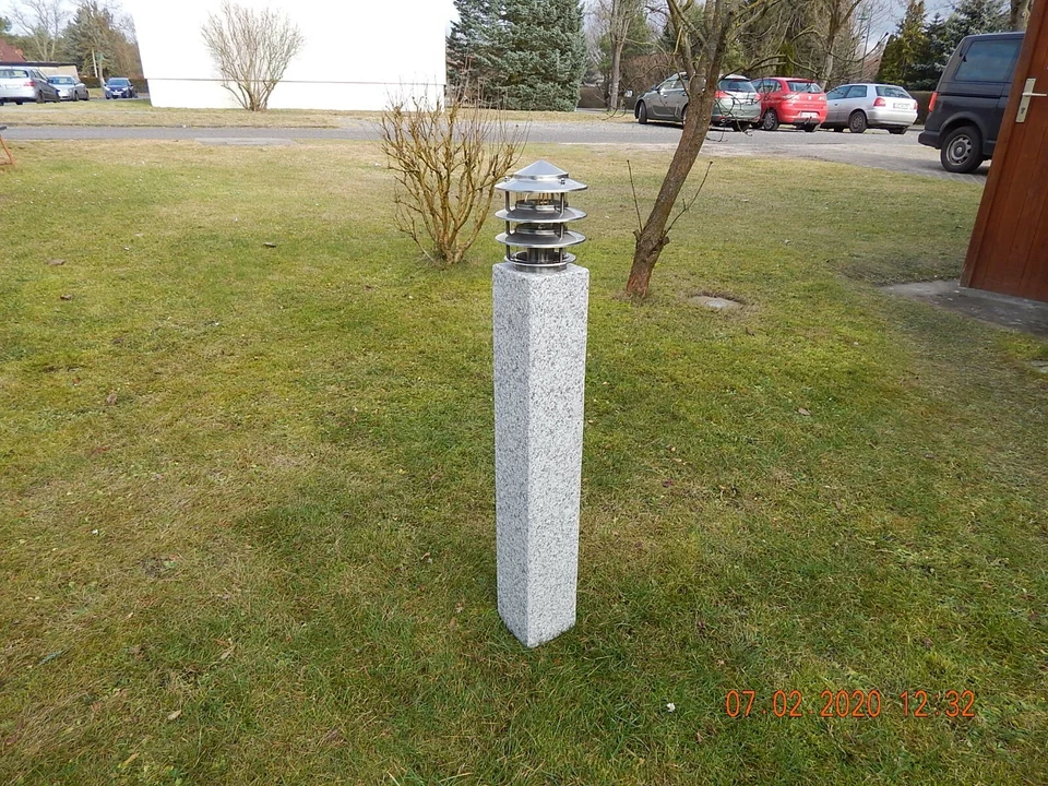 LED Gartenlampe Granit  Wegeleuchte echter Stein 230 V Steinleuchte Außenleuchte - Bild 2 von 4