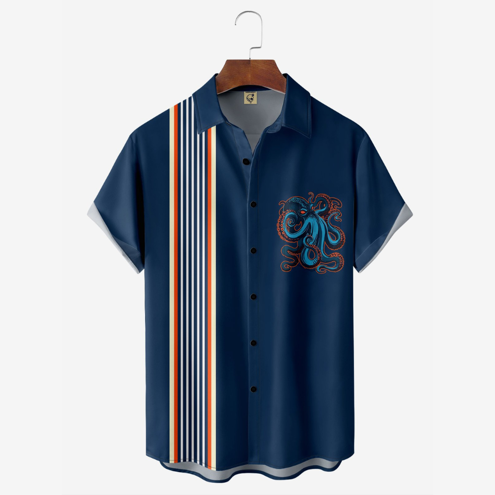 Small Octopus Deep Blue Ocean   Hawaiian Shirt