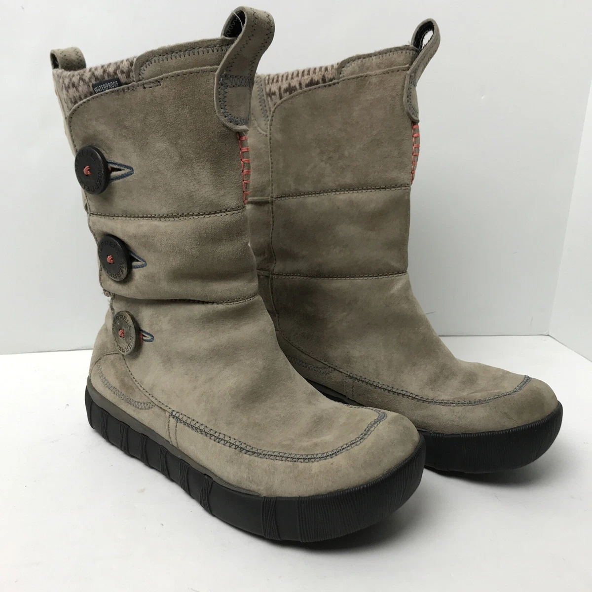 Merrell Tempest High Brindle Women s 8 EUR 38.5 Beige Suede Fleece Lined Boots