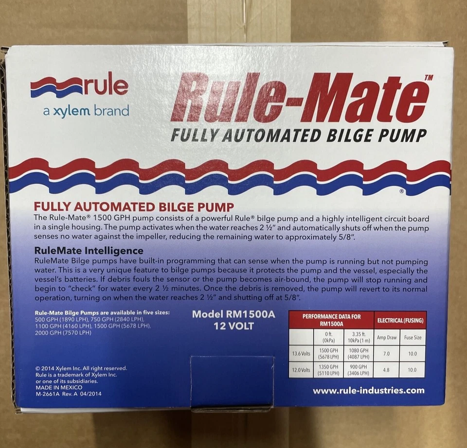 Rule RM1500 Rule-Mate 1500 GPH Fully Automated Bilge Pump 12V - Image 4 of 4