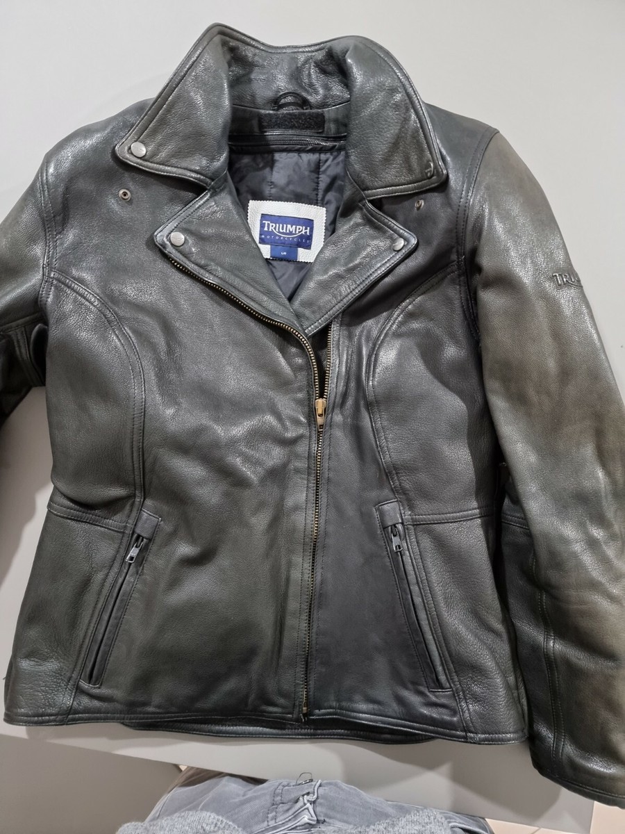 Giacca moto pelle donna Triumph L stagioni gilet rimovibile