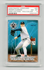2000 PACIFIC VANGUARD HIGH VOLTAGE HOLO SILVER #25 ROGER CLEMENS SP #/10 PSA 8