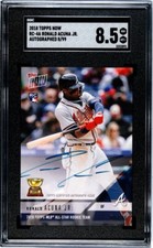 2018 Topps Now ROOKIE CUP RC-4A Ronald Acuna Jr. RC Auto /99 Braves SGC 8.5